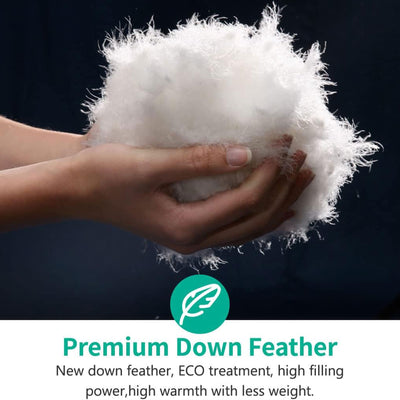 APSMILE 90 x 106 In King Sized Feathers Down Cotton Comforter, White (Open Box) - VMInnovations