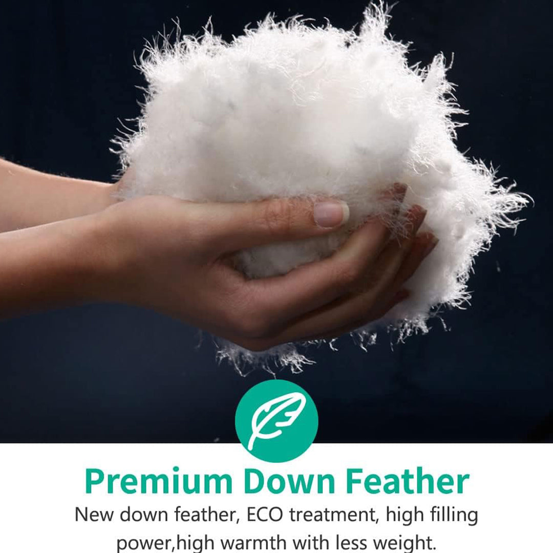 APSMILE Lightweight Feathers Down Full Queen Duvet Comforter, White (Open Box) - VMInnovations