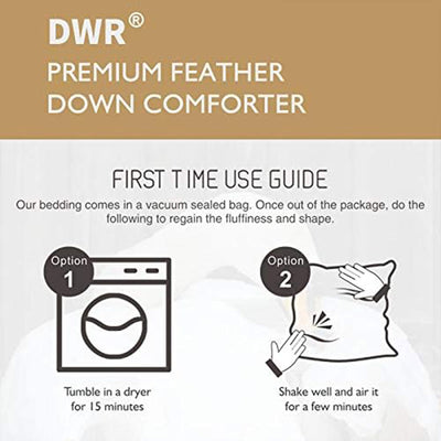 DWR Twin Sized 68 x 90” Breathable Duvet Insert for All Season Bedding, White