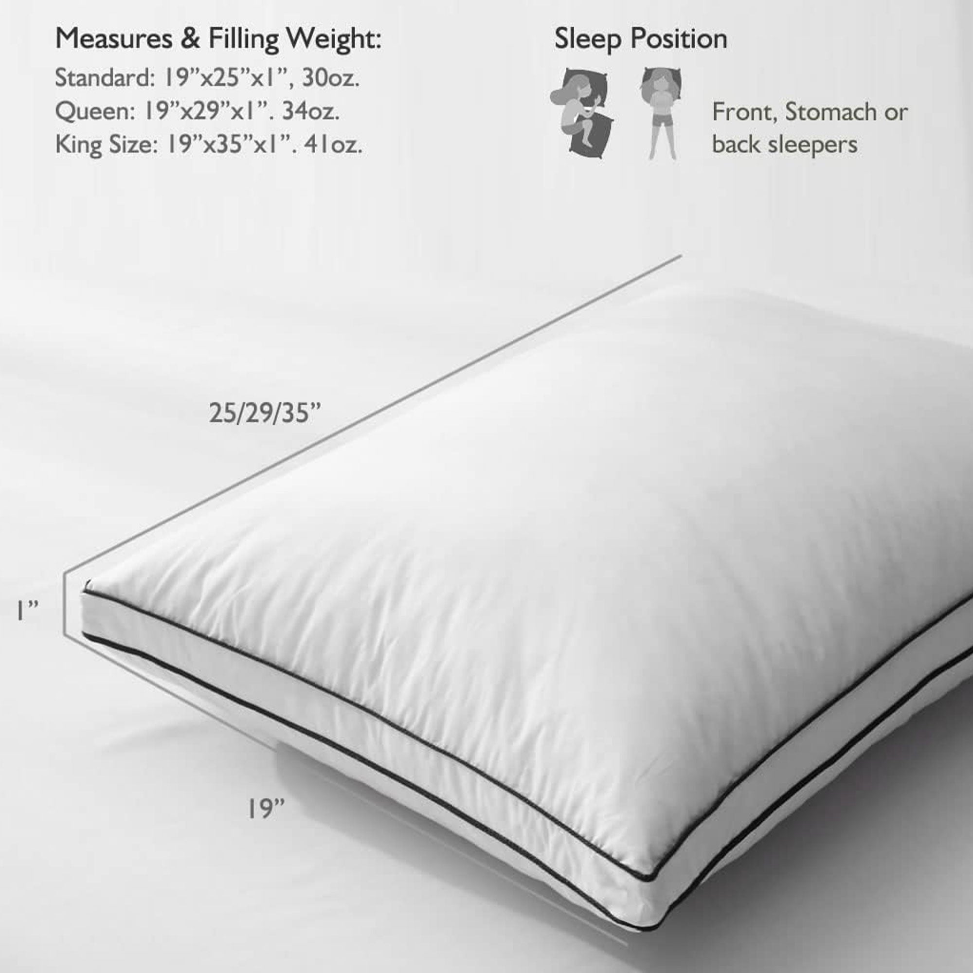 APSMILE Goose Feathers & Down Pillow w/Gusseted Pillow Inserts (Used) - VMInnovations