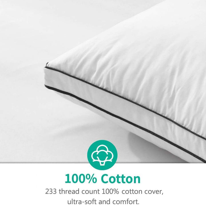 APSMILE Goose Feathers and Down Pillow with Gusseted Pillow Inserts for Sleeping