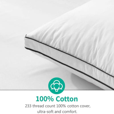 APSMILE Goose Feathers & Down Pillow w/Gusseted Pillow Inserts (Open Box) - VMInnovations
