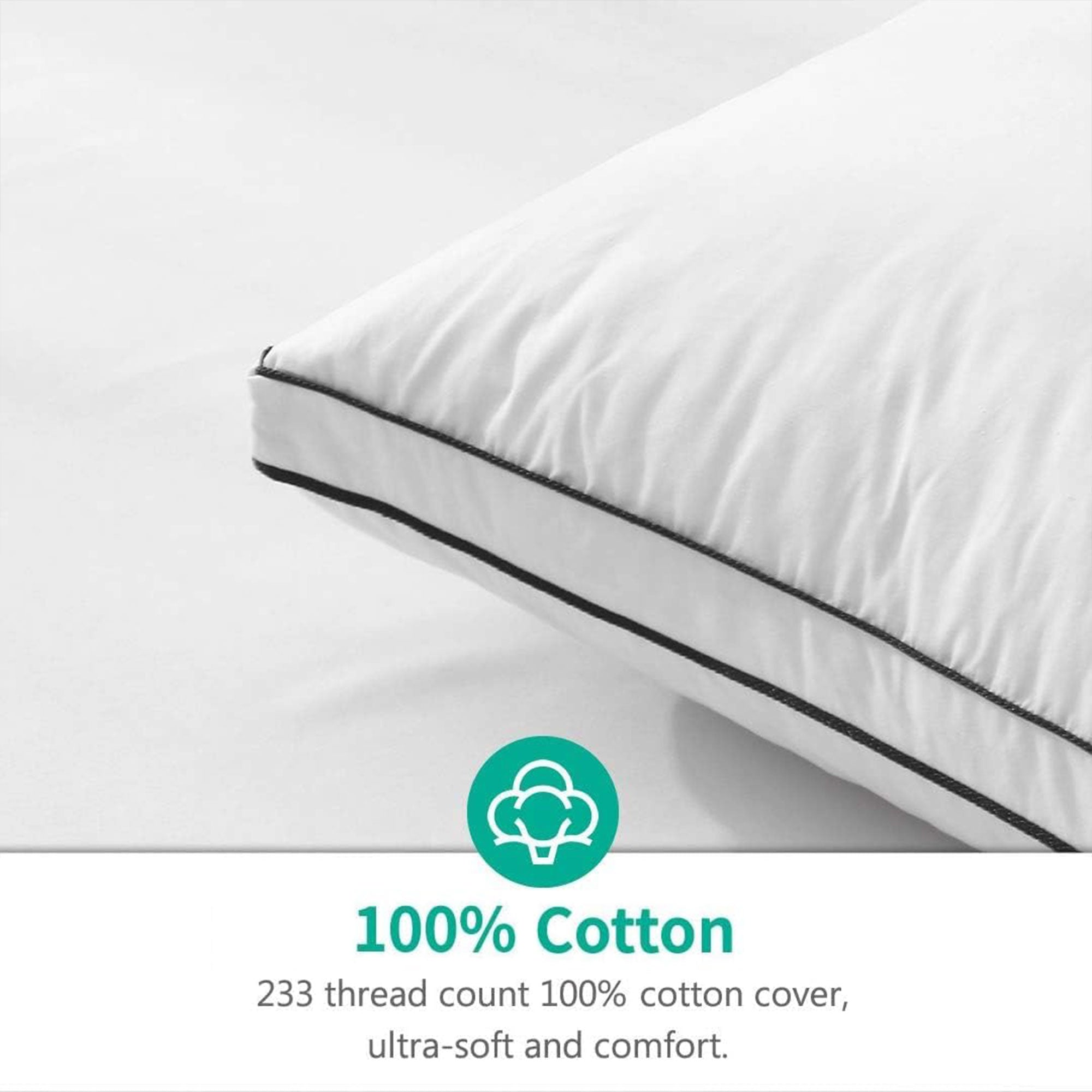 APSMILE Goose Feathers & Down Pillow w/Ultra Soft Cotton for Side Sleepers(Used) - VMInnovations