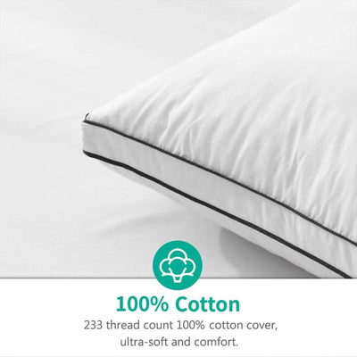 APSMILE Goose Feathers & Down Pillow w/Ultra Soft Cotton for Side Sleepers(Used) - VMInnovations