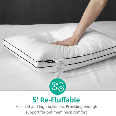 APSMILE Goose Feathers & Down Pillow w/Ultra Soft Cotton for Side Sleepers(Used) - VMInnovations