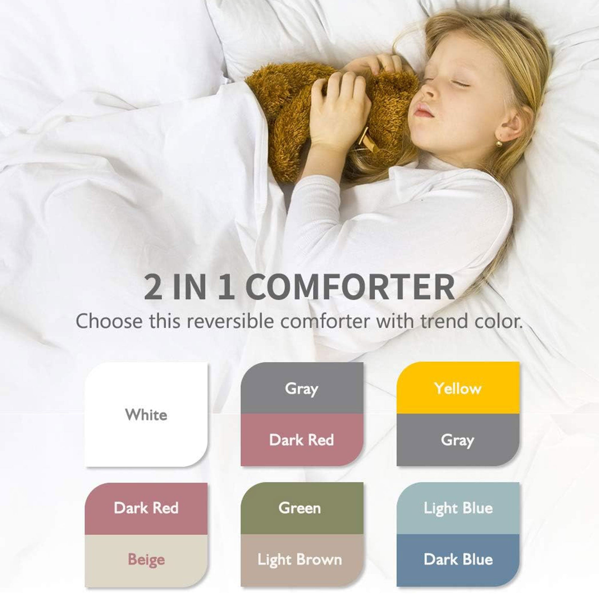 APSMILE Reversible All Season Down Alternative Full Queen Comforter, Green/Brown - VMInnovations