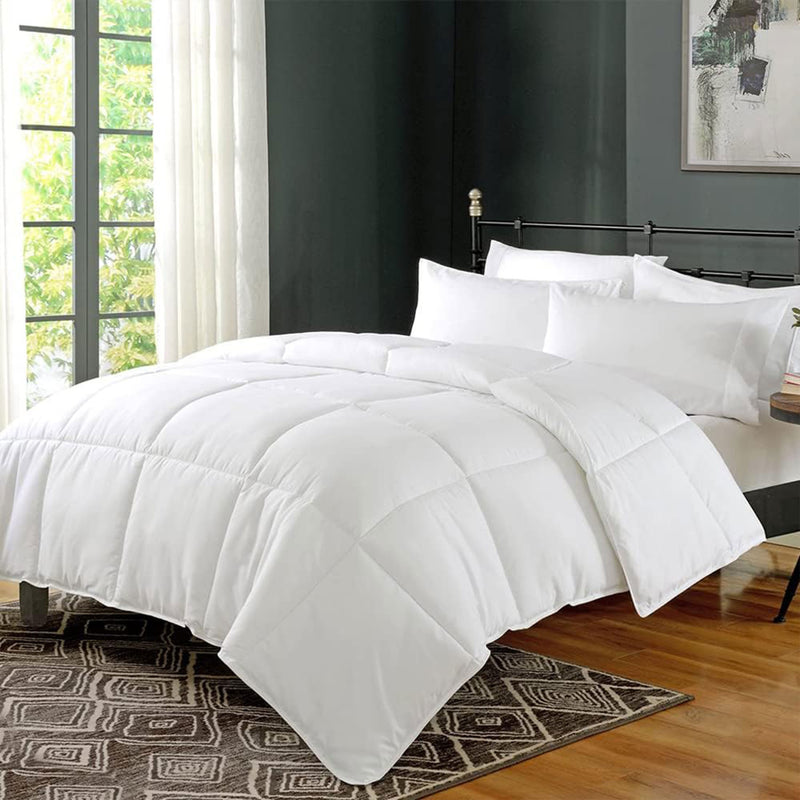 APSMILE Reversible Down Alternative Full King Comforter, All White (Used)