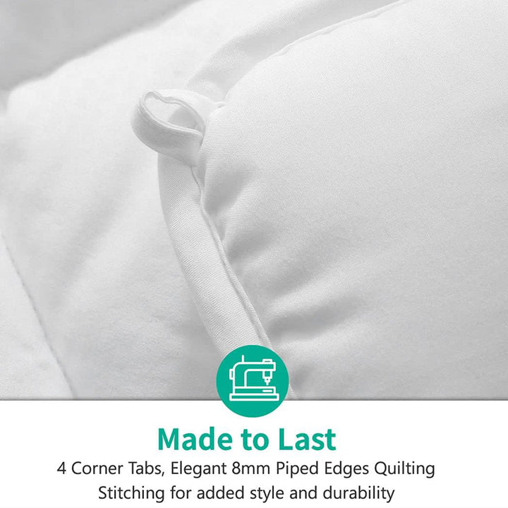 APSMILE Reversible All Season Down Alternative Full King Comforter, All White