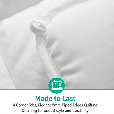 APSMILE Reversible Down Alternative Full King Comforter, All White (Used)