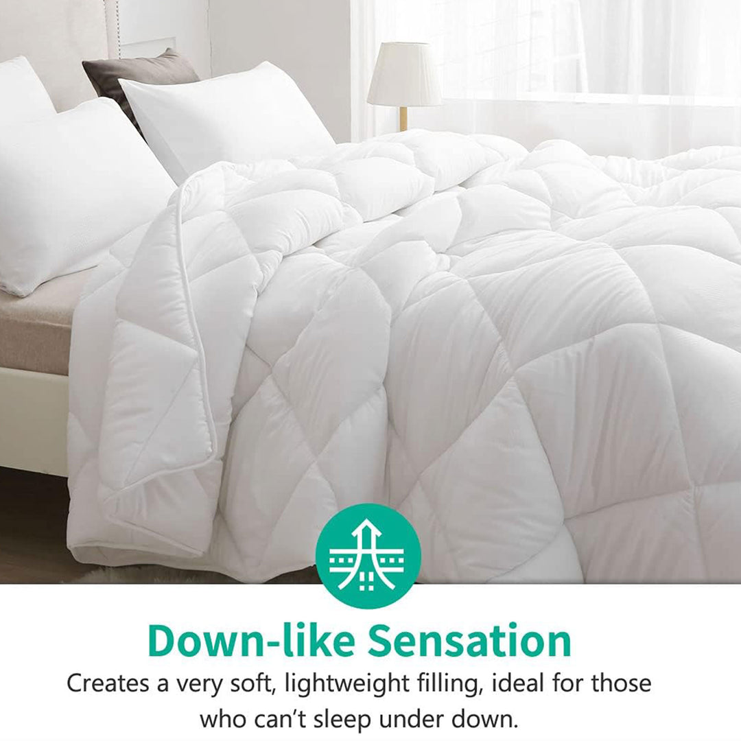 APSMILE Reversible Down Alternative Full King Comforter, All White (Used)