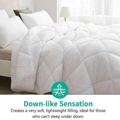 APSMILE Reversible Down Alternative Full King Comforter, All White (Used) - VMInnovations