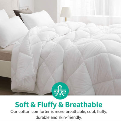 APSMILE Reversible Down Alternative Full King Comforter, All White (Used)