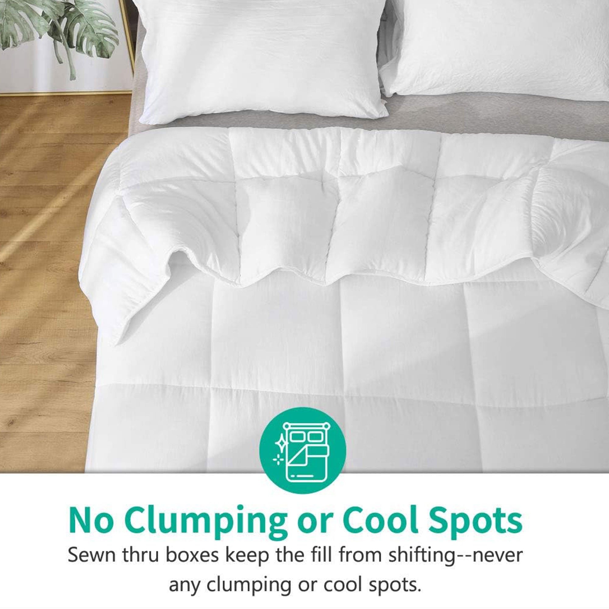 APSMILE Reversible Down Alternative Full King Comforter, All White (Used) - VMInnovations