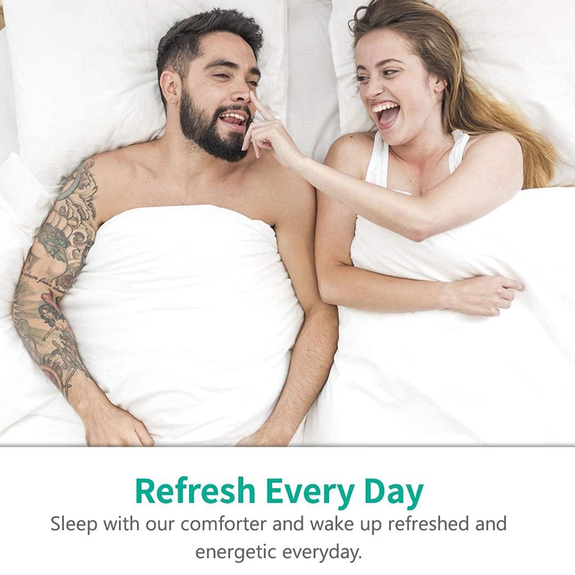 APSMILE Reversible Down Alternative Full King Comforter, All White (Used) - VMInnovations