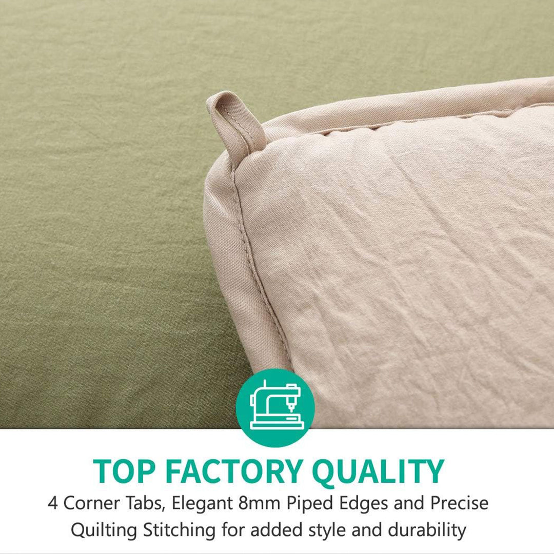 APSMILE Reversible All Season Down Full Twin Comforter, Green/Brown (Used) - VMInnovations