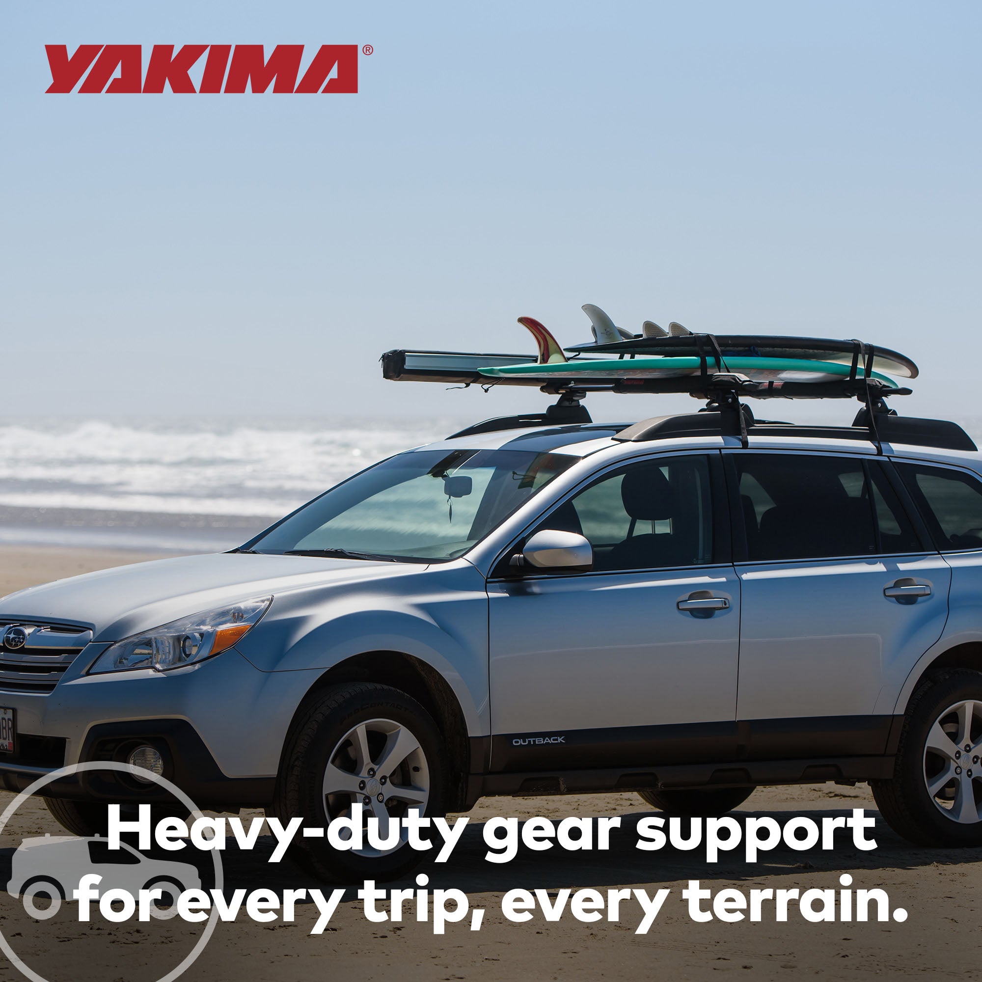 Yakima 68" Heavy Duty Crossbars w/ Rubber Infill, Wind Noise Reduction(Open Box) - VMInnovations