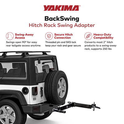Yakima Hitch Mount Swing Away Rack Adapter for 2" Receivers,Black(Used) - VMInnovations