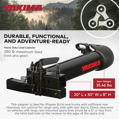 Yakima Hitch Mount Swing Away Rack Adapter for 2" Receivers,Black(Used) - VMInnovations