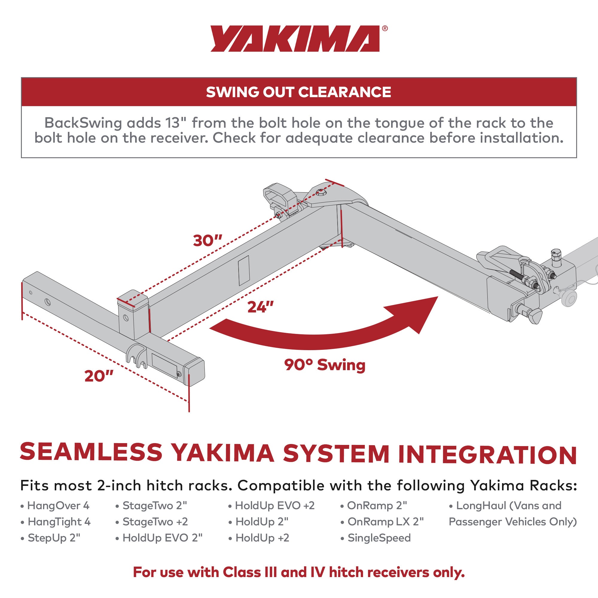Yakima Hitch Mount Swing Away Rack Adapter for 2" Receivers,Black(Used) - VMInnovations
