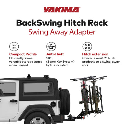 Yakima HoldUp 2" Bicycle Bike Rack, HoldUp Rack Extension & BackSwing Adapter