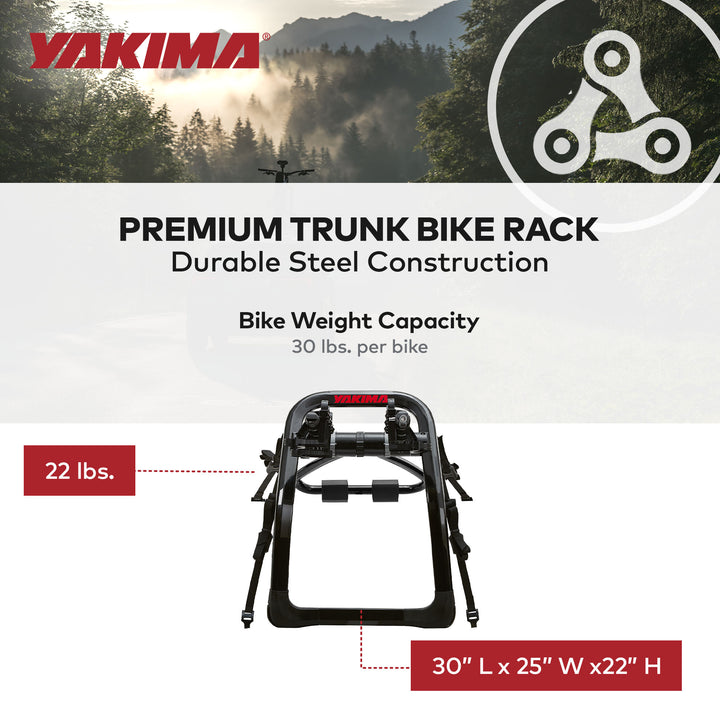 Yakima 3 Bike Capacity Trunk Bike Strap Rack with ZipStrips, Black (Open Box)