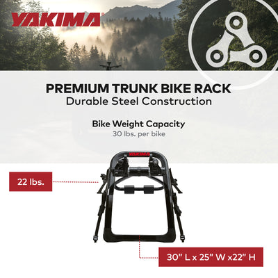 Yakima 3 Bike Capacity Trunk Bike Strap Rack with ZipStrips, Black (For Parts)