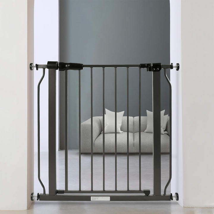 BalanceFrom Walk-Thru Safety Gate for Baby and Pets, 29.1-33.8"W, 30"H, Graphite