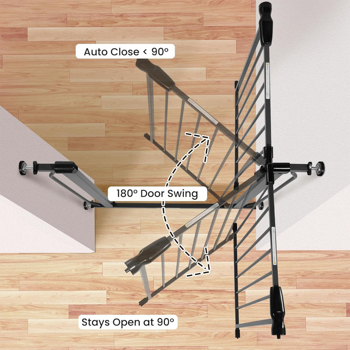 BalanceFrom Walk-Thru Safety Gate for Baby and Pets, 29.1-33.8"W, 30"H, Graphite