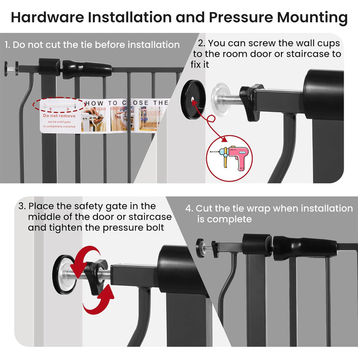 BalanceFrom Walk-Thru Safety Gate, 29.1-33.8"W, 30"H, Graphite (Open Box)