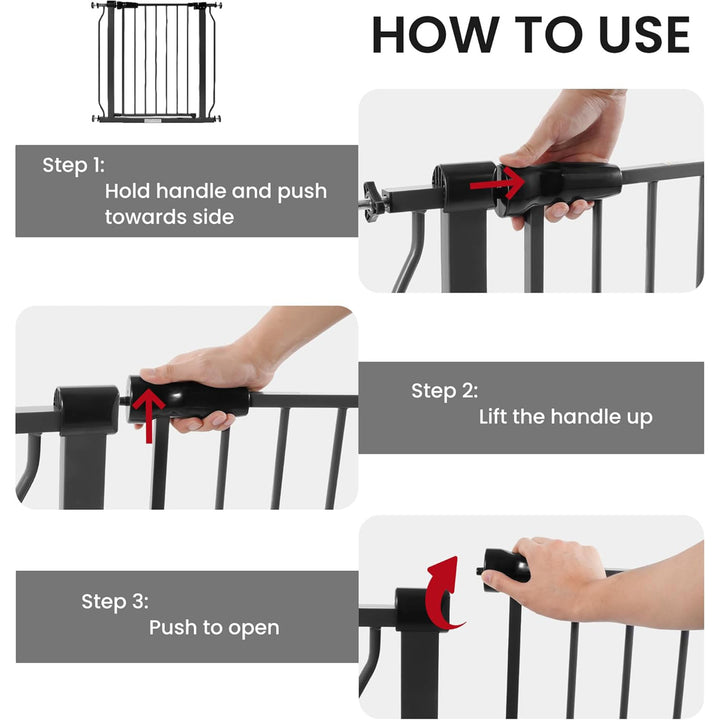 BalanceFrom Walk-Thru Safety Gate for Baby and Pets, 29.1-33.8"W, 30"H, Graphite