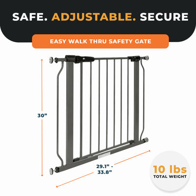 BalanceFrom Walk-Thru Safety Gate, 29.1-33.8"W, 30"H, Graphite (Used) - VMInnovations