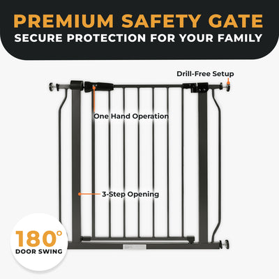 BalanceFrom Walk-Thru Safety Gate, 29.1-33.8"W, 30"H, Graphite (Used) - VMInnovations