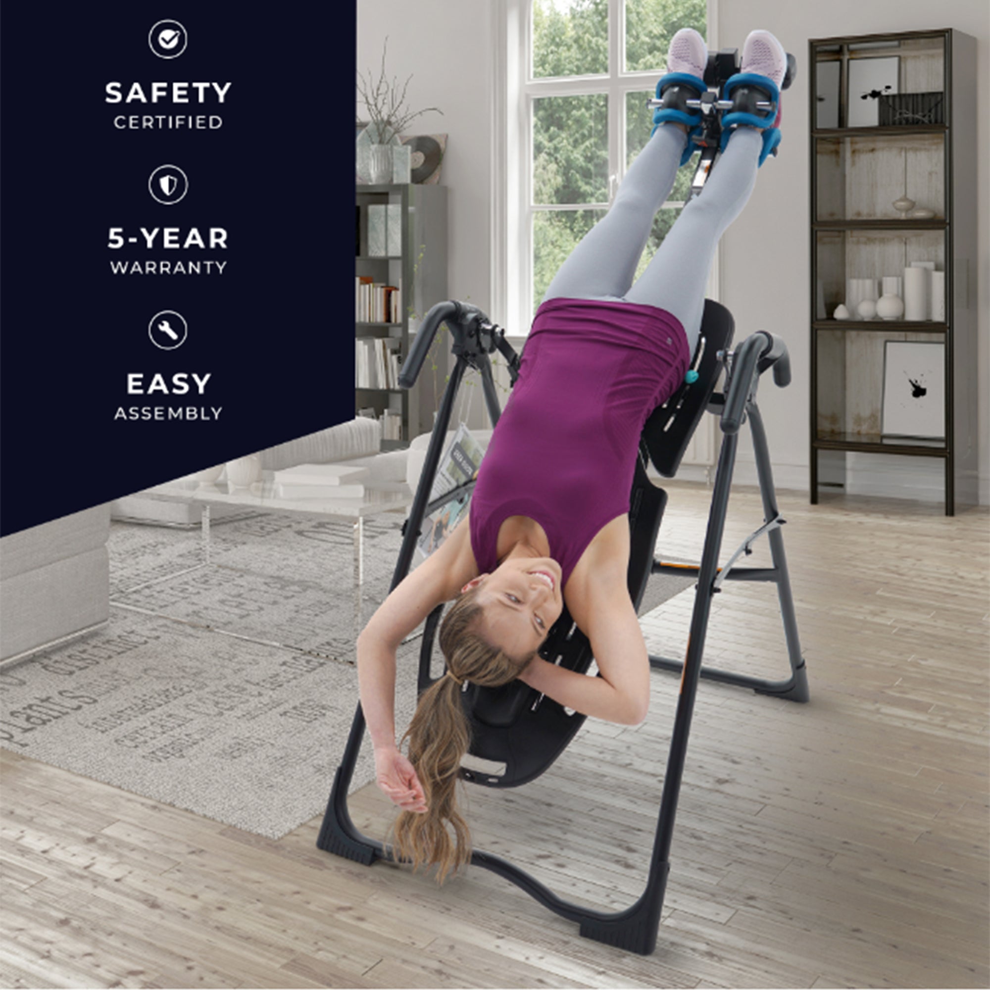 TEETER Inversion Table w/ComforTrak Backrest for Back & Muscle Pain, Black(Used) - VMInnovations
