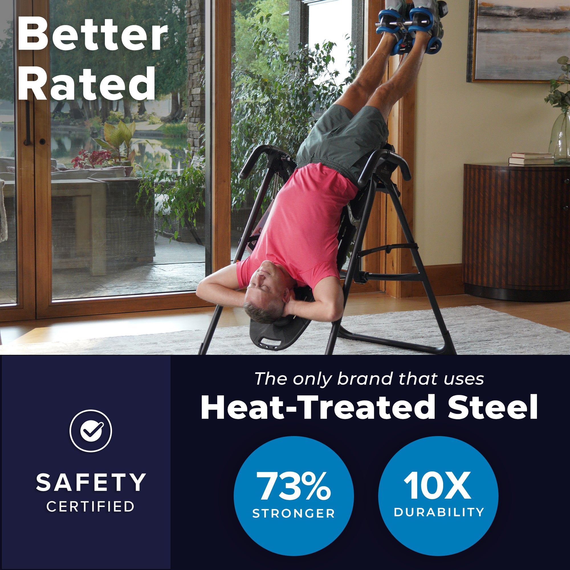 TEETER Inversion Table w/ComforTrak Backrest for Back & Muscle Pain, Black(Used) - VMInnovations