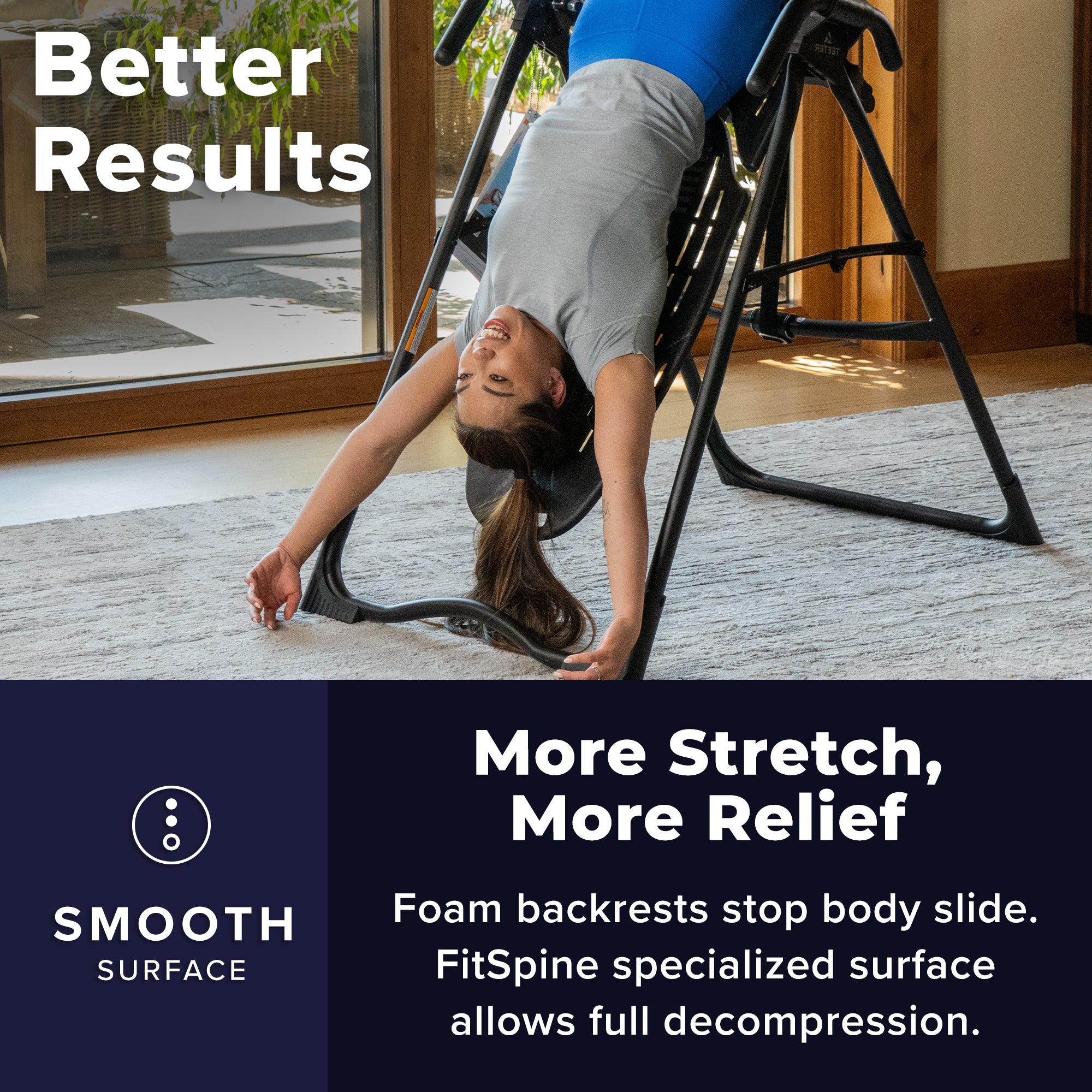 TEETER Inversion Table w/ComforTrak Backrest for Back & Muscle Pain, Black(Used) - VMInnovations