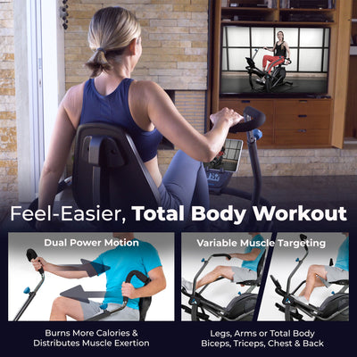 Teeter 106.9lb FreeStep LT1 Recumbent Cross Trainer & Elliptical, Black (Used) - VMInnovations
