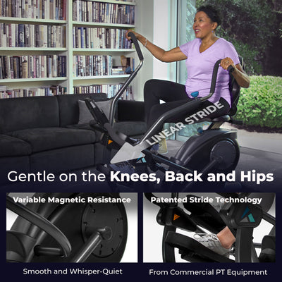 Teeter 106.9lb FreeStep LT1 Recumbent Cross Trainer & Elliptical, Black (Used) - VMInnovations
