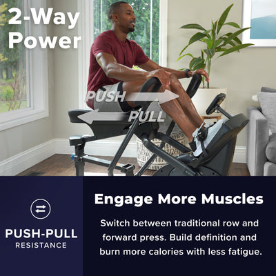 TEETER Power10 Elliptical Rower Magnetic Resistance Workout Machine w/ Bluetooth - VMInnovations