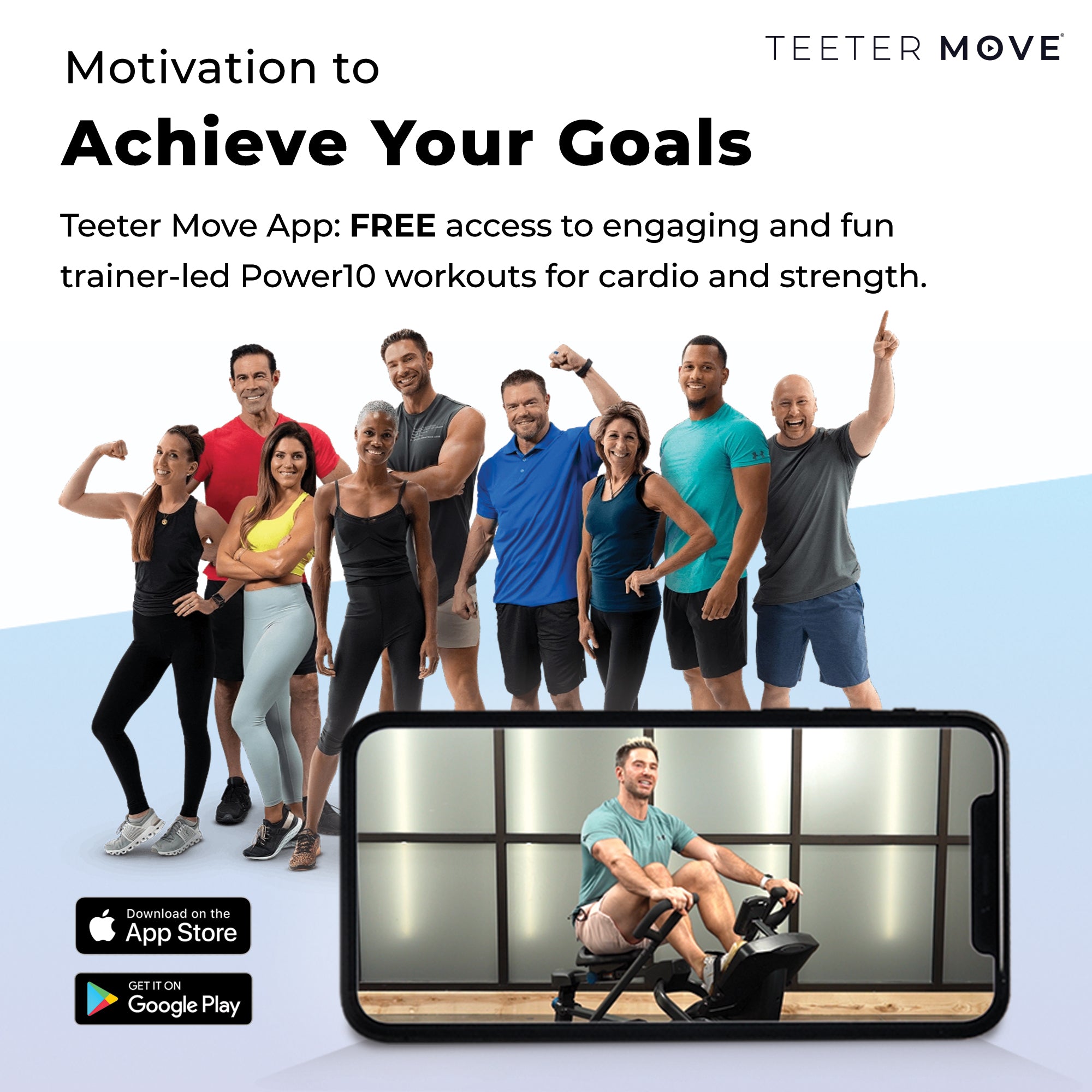 TEETER Power10 Elliptical Rower Magnetic Resistance Workout Machine w/ Bluetooth - VMInnovations