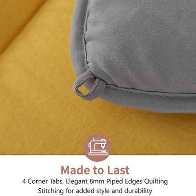 APSMILE Reversible Full/Queen Ultra Soft Microfiber Bed Comforter, Yellow/Gray - VMInnovations