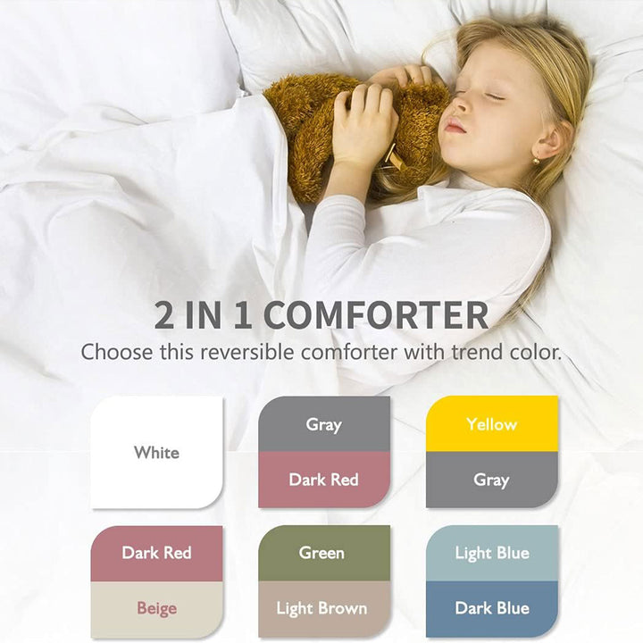 APSMILE Reversible King Ultra Soft Fluffy Bed Comforter, Yellow/Gray (Open Box)