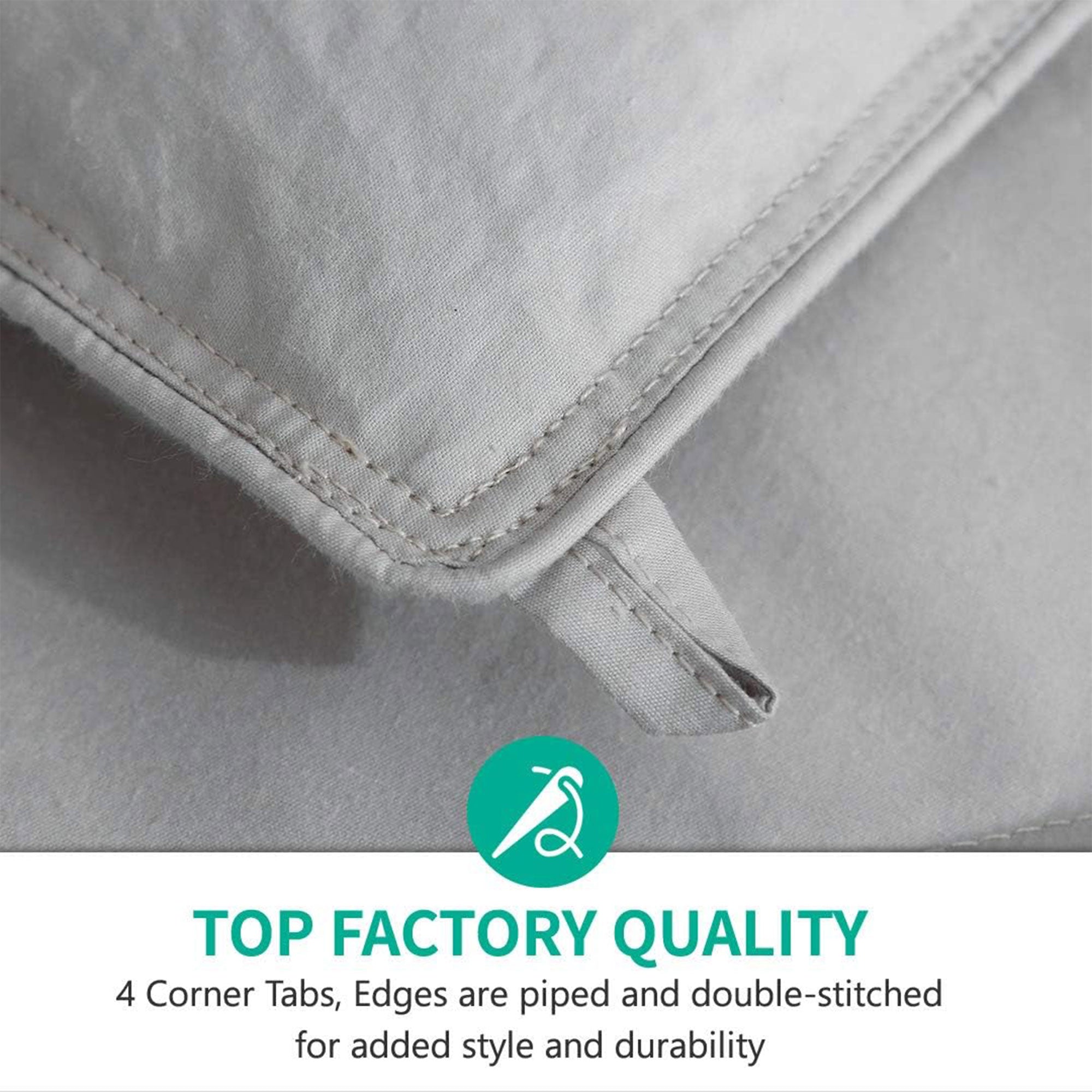 APSMILE 90"x106" King Sized All Season Feathers Down Cotton Comforter,Gray(Used) - VMInnovations