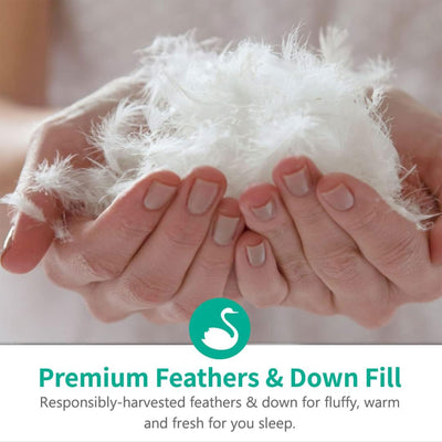 APSMILE 90'x106' King Sized Feathers Down Cotton Comforter, Gray (Open Box) - VMInnovations