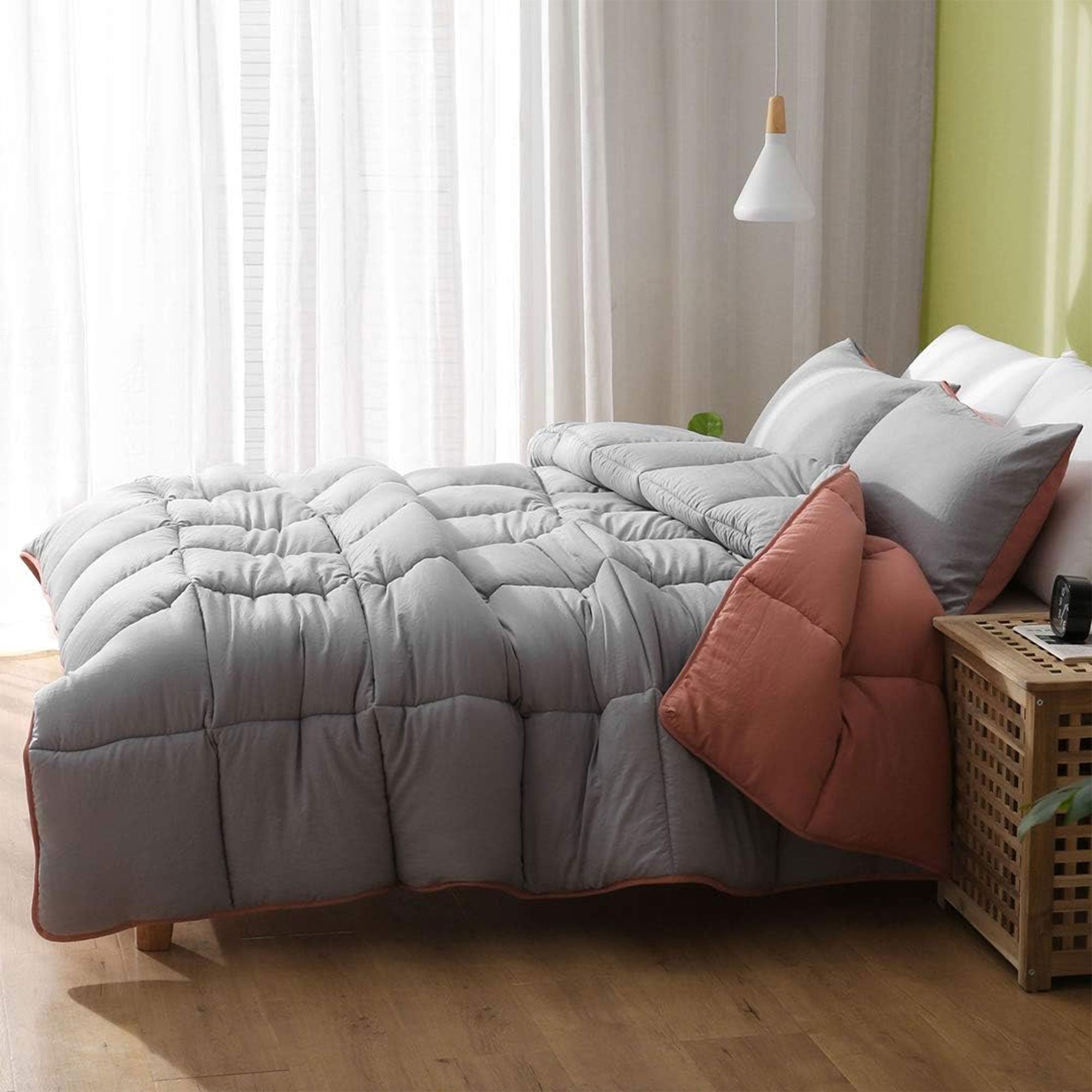 APSMILE Reversible King UltraSoft Fluffy Microfiber Bed Comforter, (Open Box) - VMInnovations