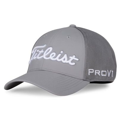 Titleist Tour Sports Small to Medium Mesh Standard Curve Bill Golf Cap Hat, Gray