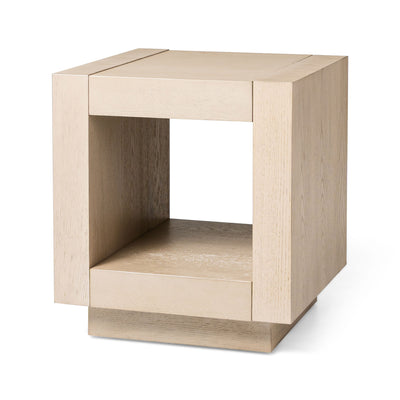 Maven Lane Artemis Contemporary Wooden Side Table in Refined White Finish (Used)