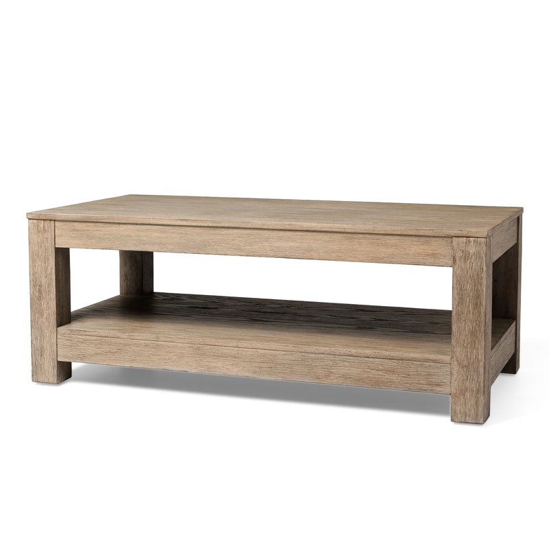 Maven Lane Paulo Wooden Coffee Table in Weathered Grey Finish