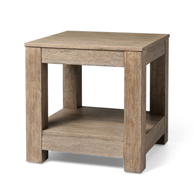 Maven Lane Paulo Wooden Side Table in Weathered Grey Finish (Open Box)