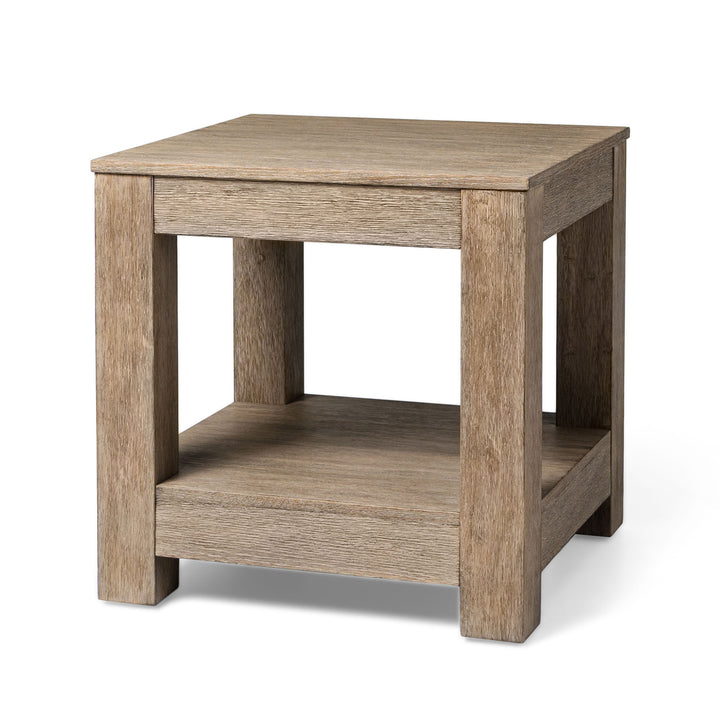 Maven Lane Paulo Wooden Side Table in Weathered Grey Finish (Used) - VMInnovations