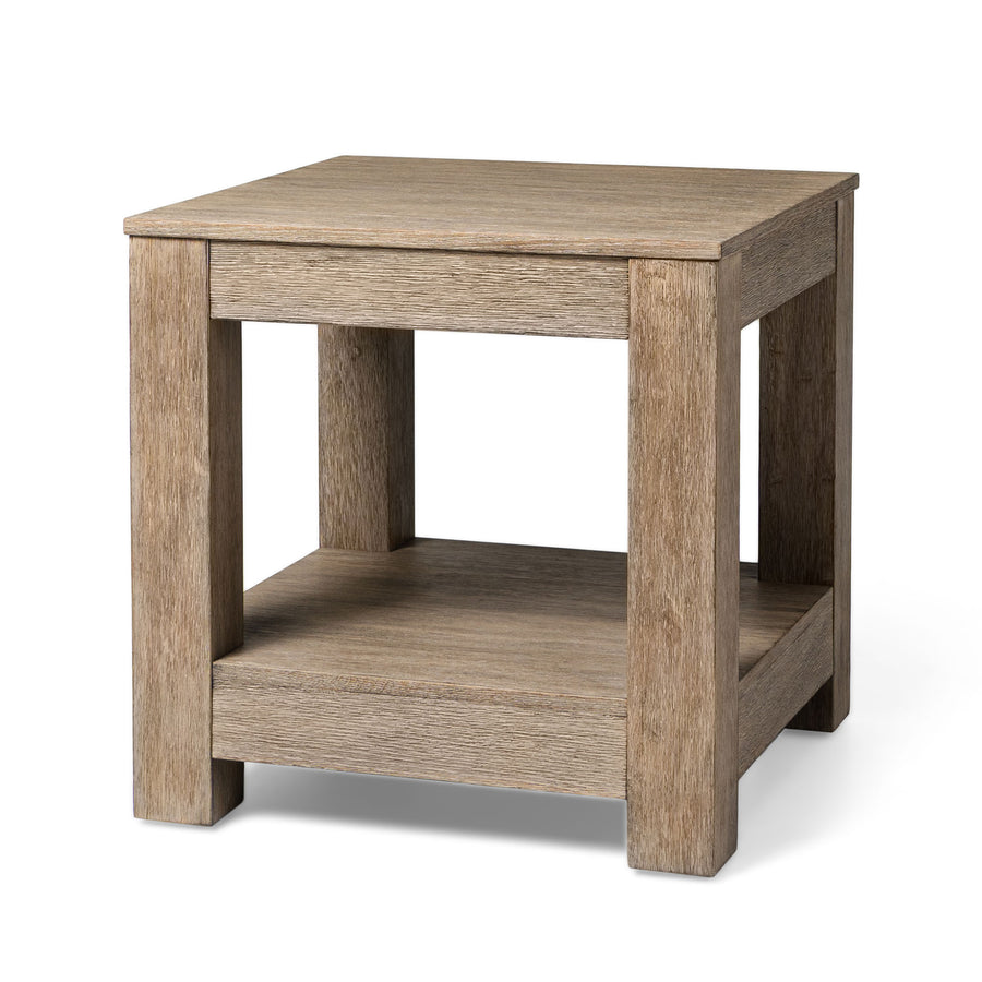 Maven Lane Paulo Wooden Side Table in Weathered Grey Finish (Used) - VMInnovations